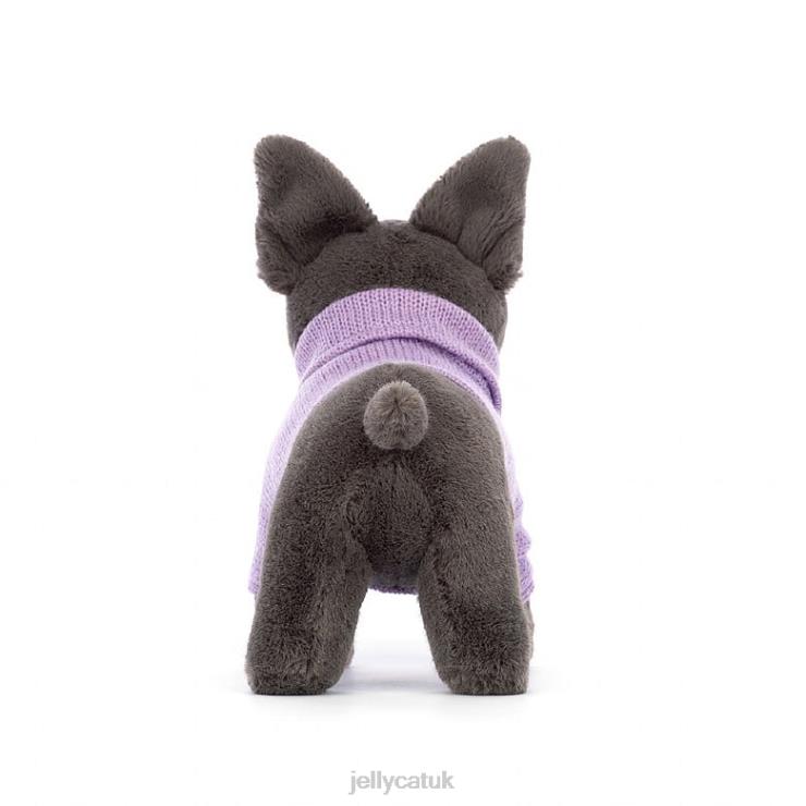 Jellycat Toy V248Z540 Sweater French Bulldog Purple Ink