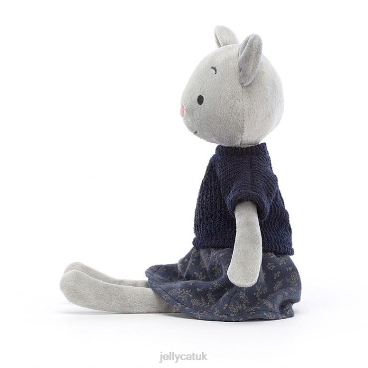 Jellycat Toy V248Z584 Coquette Cutie Cat Grey