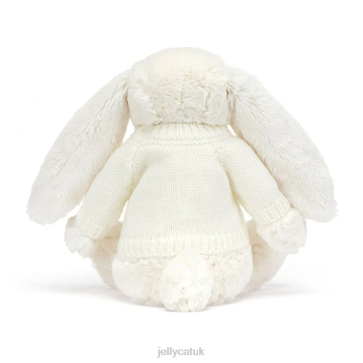 Jellycat Toy V248Z594 Blossom Bunny with Personalised Jumper Cream