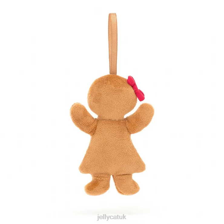 Jellycat Toy V248Z627 Festive Folly Gingerbread Ruby Beige