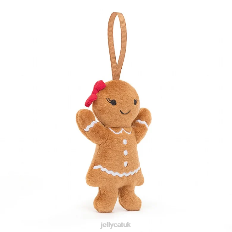 Jellycat Toy V248Z627 Festive Folly Gingerbread Ruby Beige