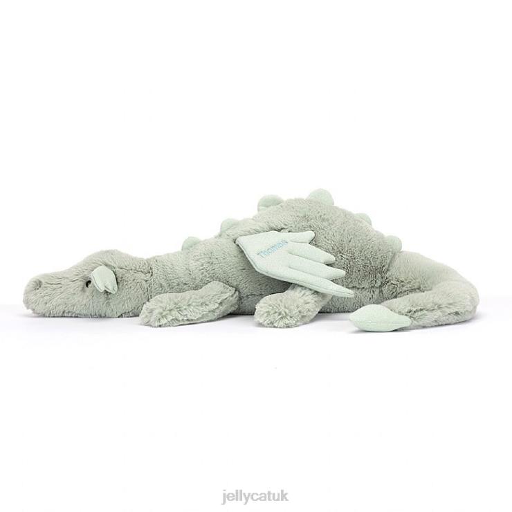 Jellycat Toy V248Z646 Personalised Sage Dragon Huge Pale Green