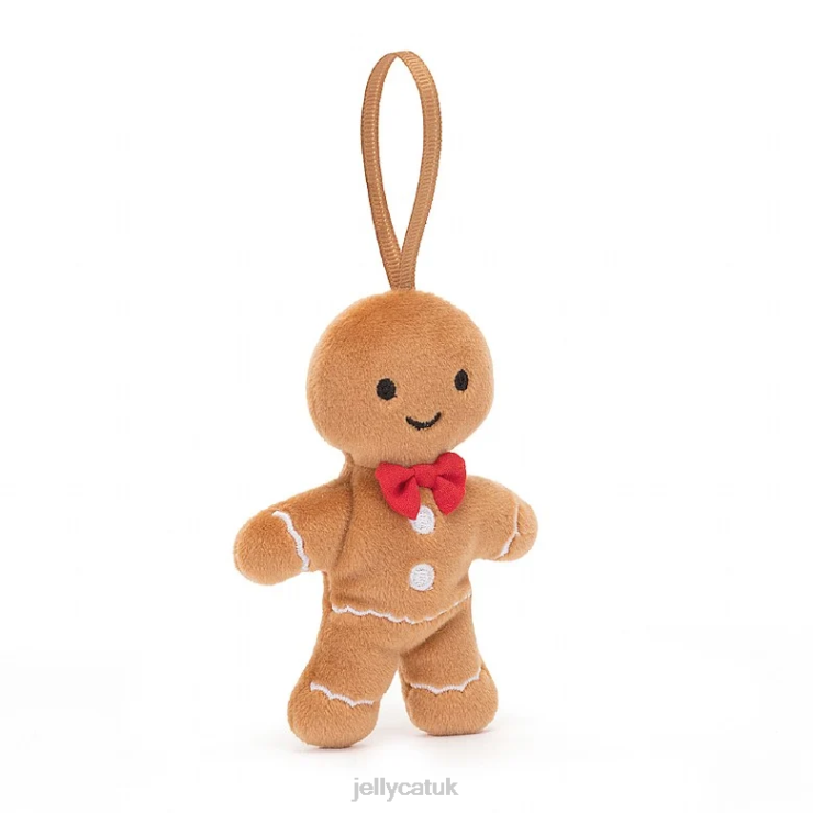 Jellycat Toy V248Z671 Festive Folly Gingerbread Fred Beige