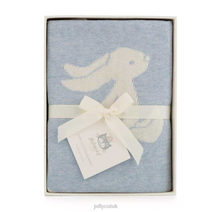 Jellycat Toy V248Z697 Bashful Bunny Blanket Blue