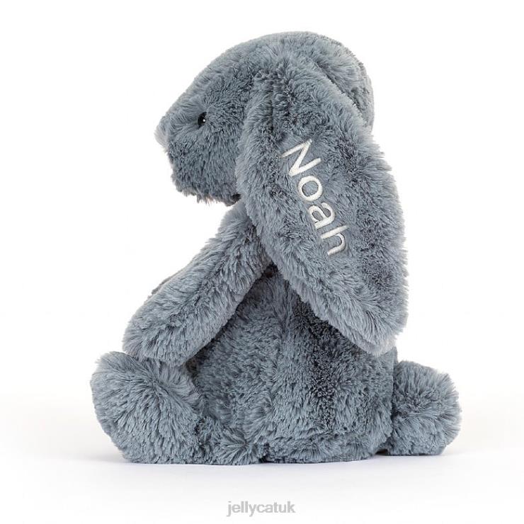 Jellycat Toy V248Z91 Personalised Bashful Dusky Bunny Medium Blue