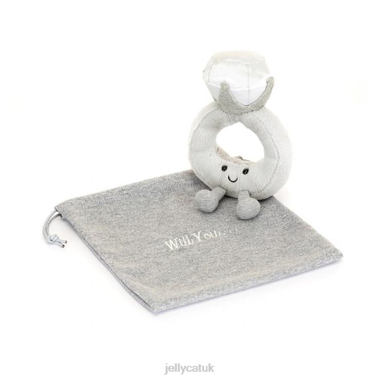 Jellycat Toy V248Z535 Amuseable Diamond Ring Grey