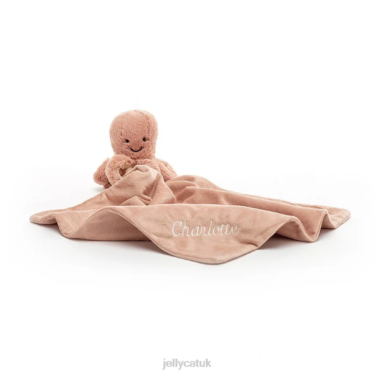 Jellycat Toy V248Z367 Personalised Odell Octopus Soother Apricot