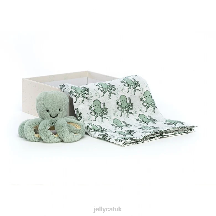 Jellycat Toy V248Z750 Odyssey Octopus Gift Set Green