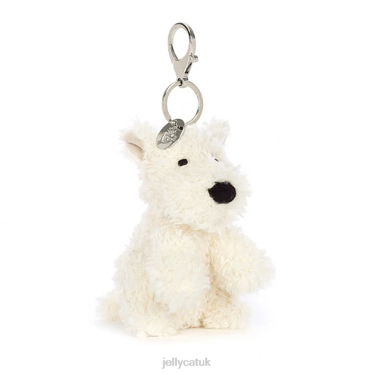 Jellycat Accessory V248Z642 Munro Scottie Dog Bag Charm Cream