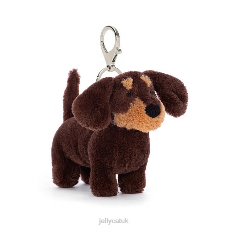 Jellycat Accessory V248Z70 Otto Sausage Dog Bag Charm Brown