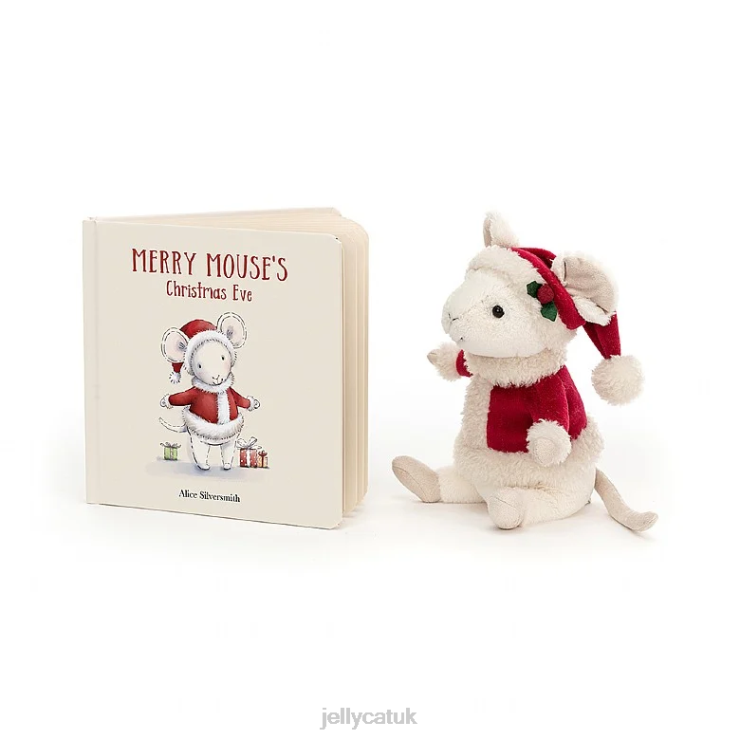 Jellycat Book V248Z278 Merry Mouse Book and Merry Mouse Cream