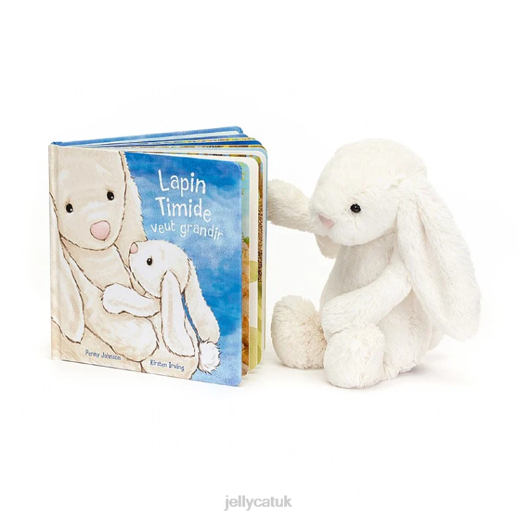 Jellycat Book V248Z727 Lapin Timide Veut Grandir & Bashful Bunny Cream