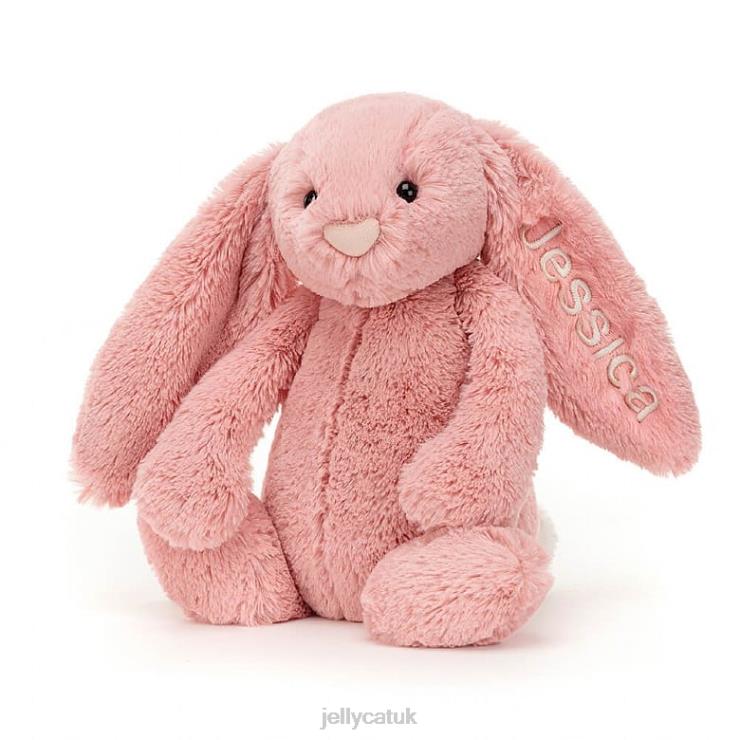 Jellycat Toy V248Z130 Personalised Bashful Petal Bunny Medium Sorbet Pink