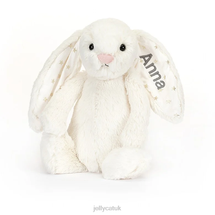 Jellycat Toy V248Z203 Personalised Bashful Twinkle Bunny Medium Cream