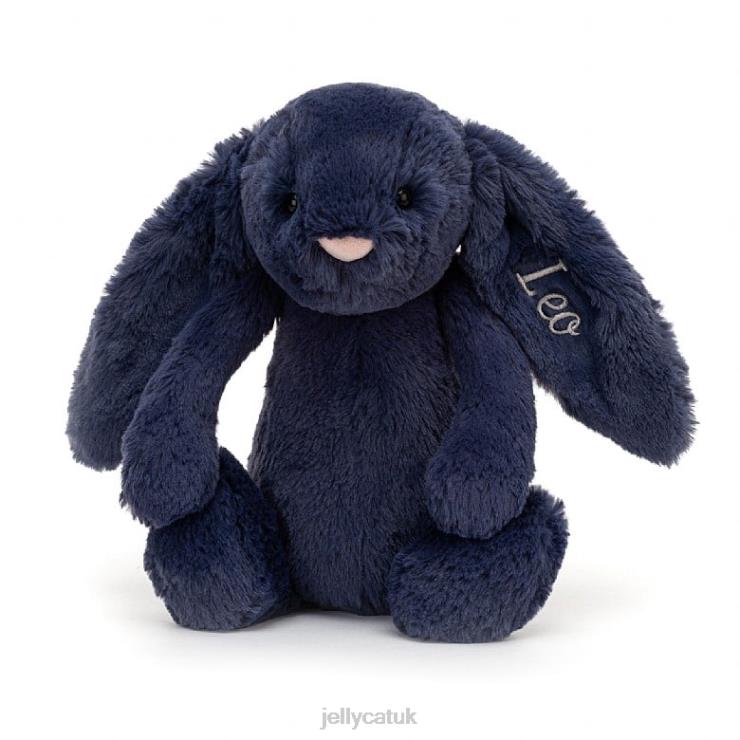 Jellycat Toy V248Z242 Personalised Bashful Bunny Medium Navy