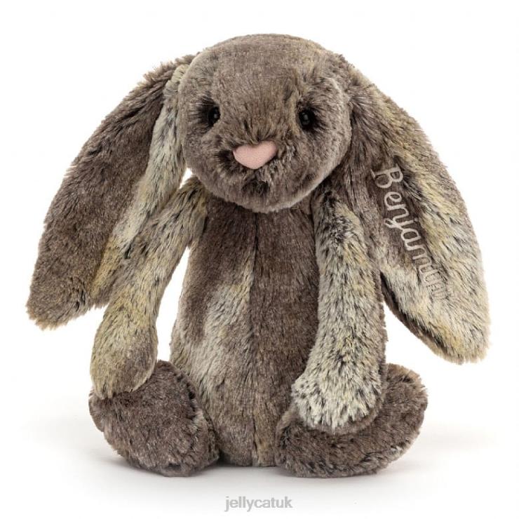 Jellycat Toy V248Z478 Personalised Bashful Cottontail Bunny Medium Grey