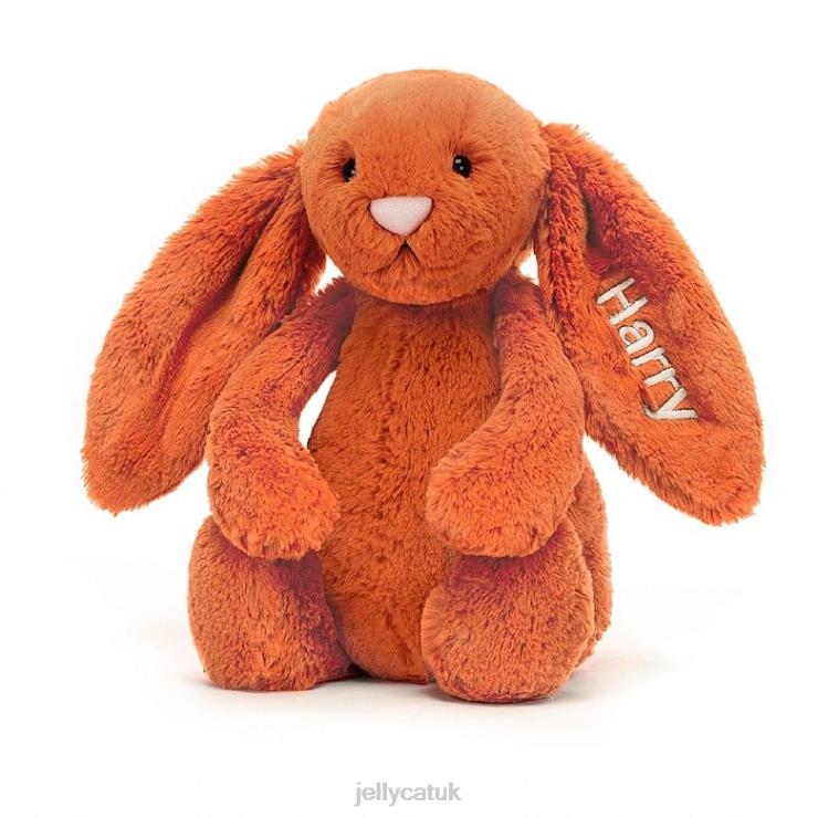 Jellycat Toy V248Z502 Personalised Bashful Tangerine Bunny Medium Orange