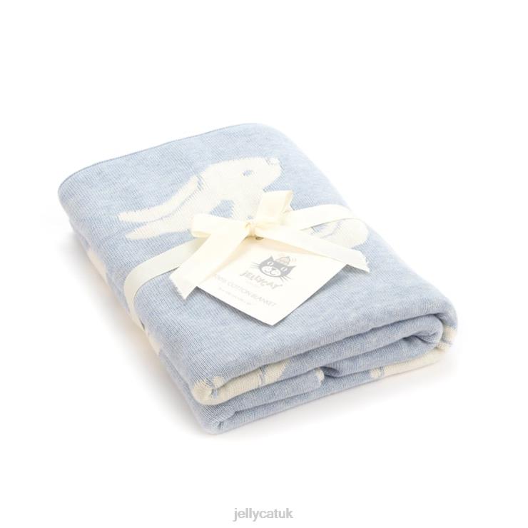 Jellycat Toy V248Z697 Bashful Bunny Blanket Blue