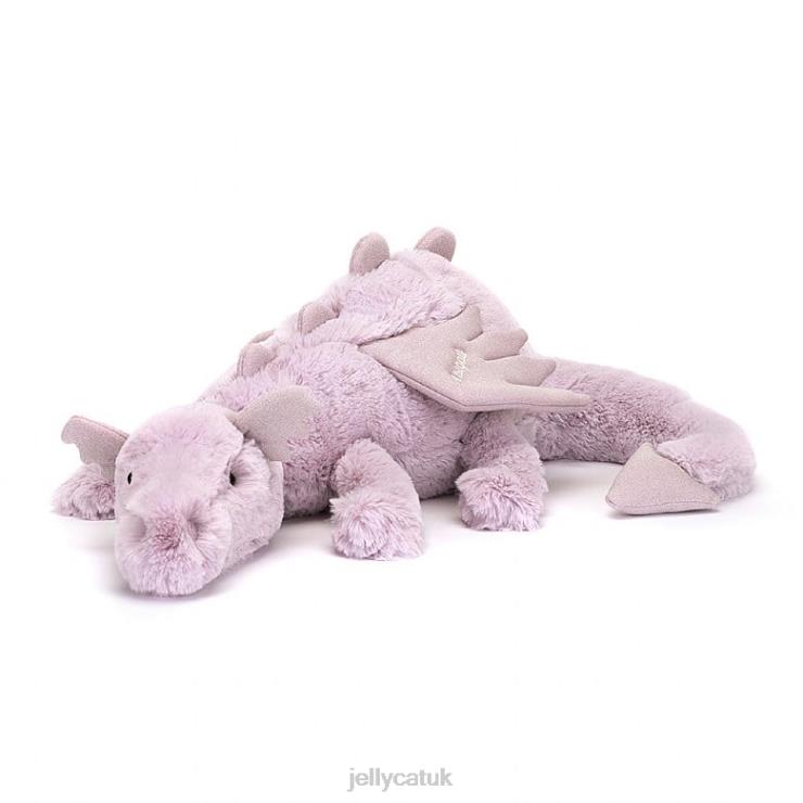 Jellycat Toy V248Z456 Personalised Lavender Dragon Huge Lilac