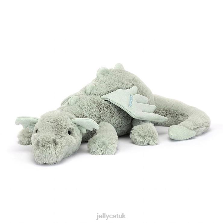 Jellycat Toy V248Z646 Personalised Sage Dragon Huge Pale Green