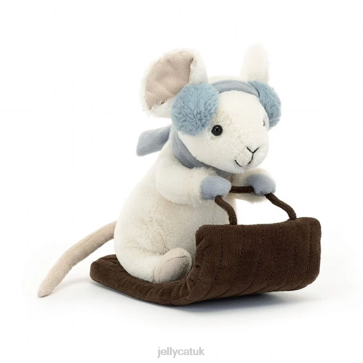 Jellycat Toy V248Z186 Merry Mouse Sleighing Cream