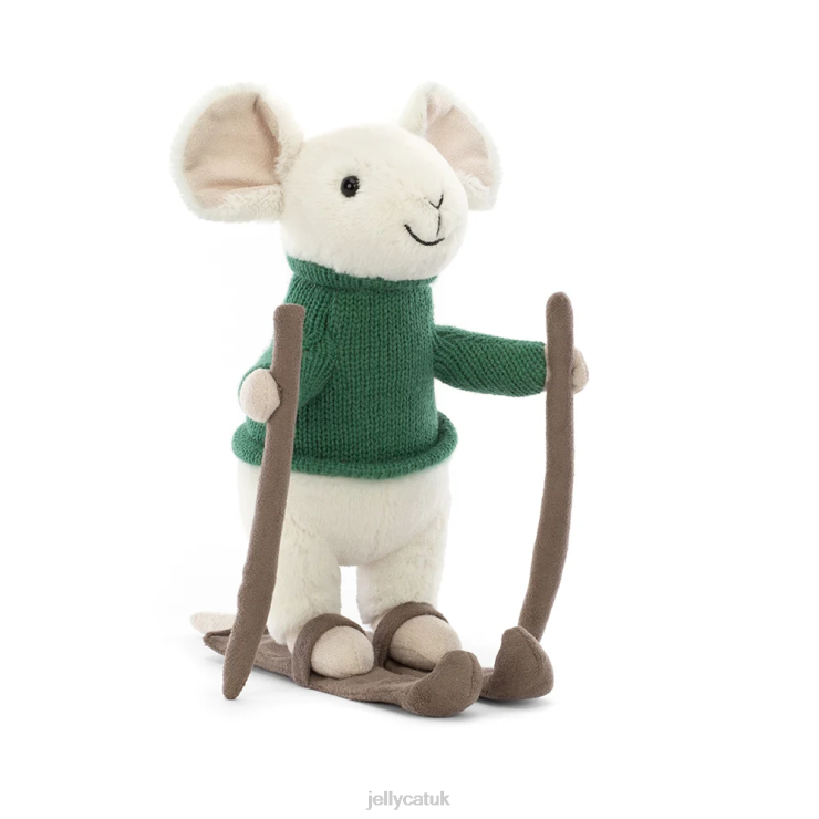 Jellycat Toy V248Z233 Merry Mouse Skiing Green