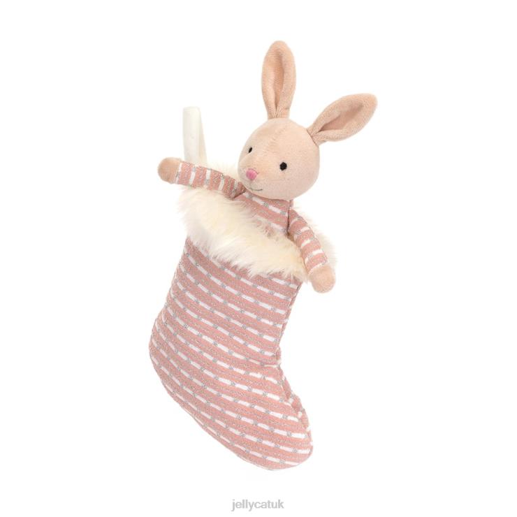 Jellycat Toy V248Z443 Shimmer Stocking Bunny Beige