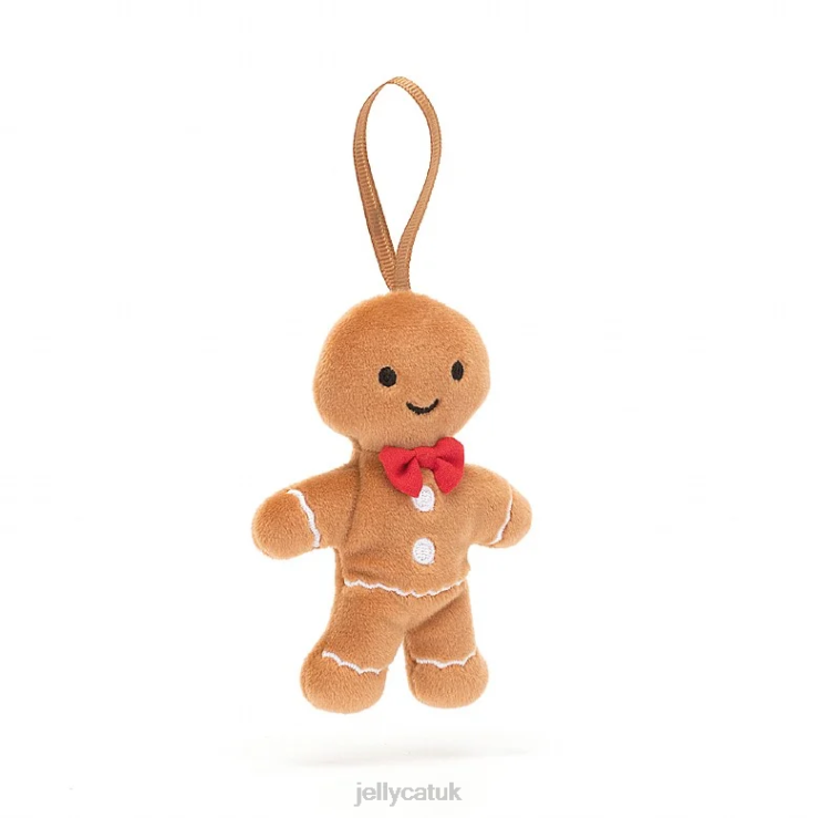 Jellycat Toy V248Z671 Festive Folly Gingerbread Fred Beige