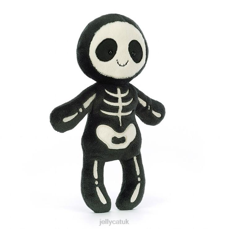 Jellycat Toy V248Z109 Skeleton Bob Black and White