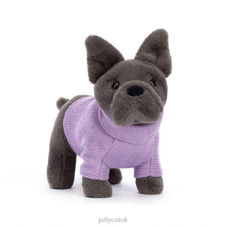 Jellycat Toy V248Z540 Sweater French Bulldog Purple Ink