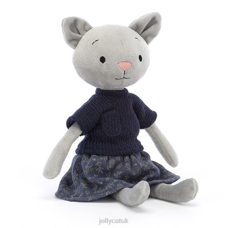 Jellycat Toy V248Z584 Coquette Cutie Cat Grey