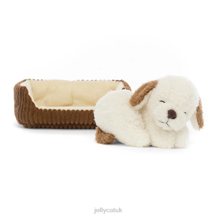 Jellycat Toy V248Z227 Napping Nipper Dog Brown and White