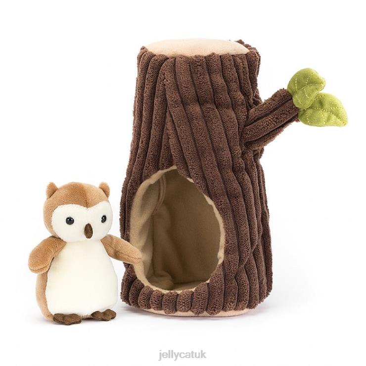 Jellycat Toy V248Z255 Forest Fauna Owl Brown and White