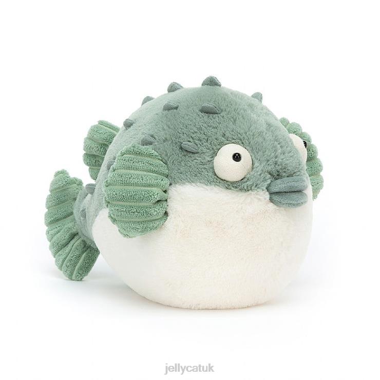 Jellycat Toy V248Z112 Pacey Pufferfish Blue and Cream