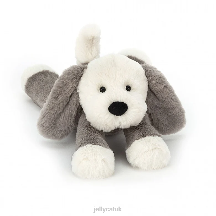 Jellycat Toy V248Z260 Smudge Puppy Grey and White