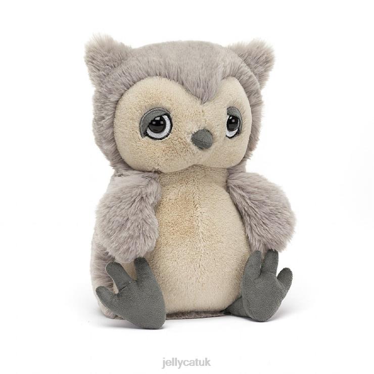 Jellycat Toy V248Z494 Snoozling Owl Grey and White